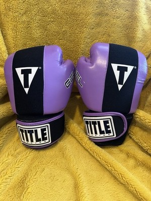 Title Boxing Gel World Bag Gloves Purple & Black Sz Large Athletic Sports