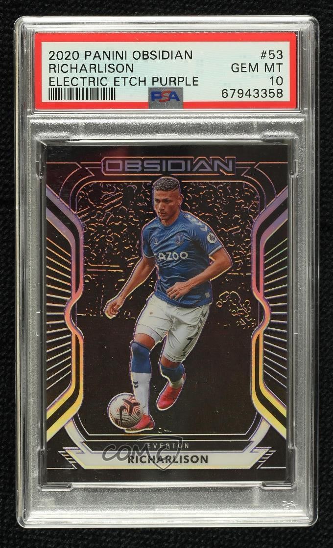 2020 Panini Obsidian Electric Etch Purple 72/75 Richarlison PSA 10 GEM MT 1e41