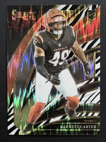 2025 Panini Select - Club Level Barrett Carter #258 Zebra Prizm (RC)