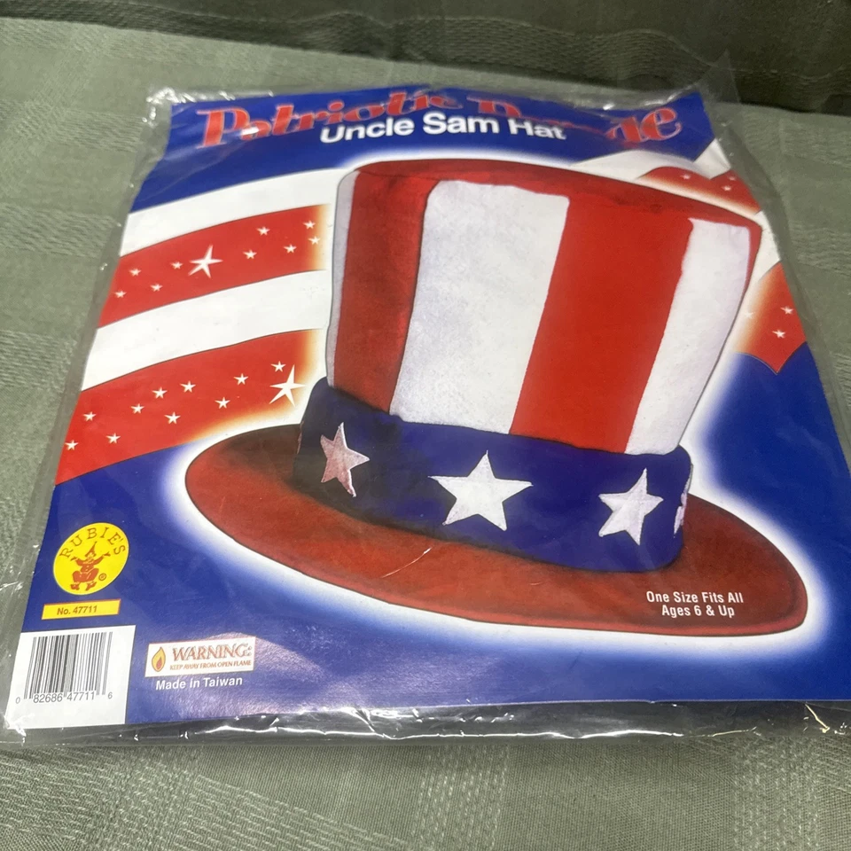 Sombrero Patriótico Tío Sam, Bandera Americana Disfraz Accesorios Sombrero de copa, Nuevo 4 de julio Foto 2 de 4
