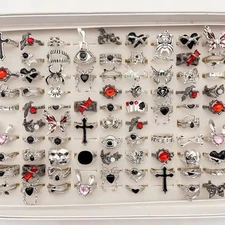 20 Bulk Lot Stainless Steel Rings For Men And Women Goth Fashion Ring Wholesale