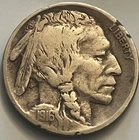 1916 Buffalo Nickel Philadelphia Indian Head Early Date Coin BN1521