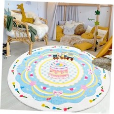 Kids Rug 5.2Ft Round Cake Donut Play Mat for Boys Girls Bedroom Playroom