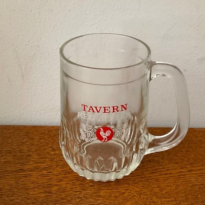 VINTAGE TAVERNE FASS BITTER HALBES PINT GLASKRUG (11,5 CM) IN SEHR GUTEM ZUSTAND