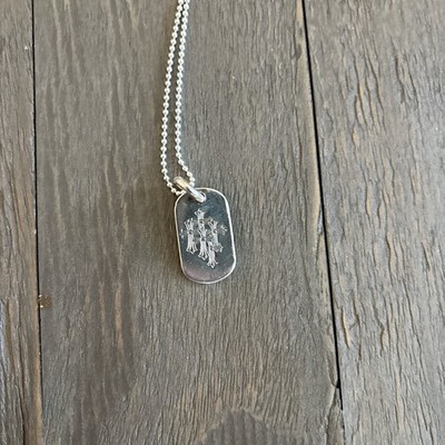 Sterling Silver Chrome Hearts Cemetery Cross Dog Tag Pendant | eBay