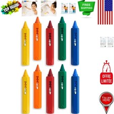 Set of 10 Non-Toxic Bath Crayons - Easy Cleanup for Mess-Free Creativity