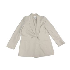 H M Double Breasted Beige Blazer Front Pockets SZ S Office Career Professional