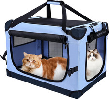 Large Cat Carrier for Car Travel, Soft Sided Collapsible Pet Carrier for Outdoor