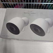 Google Nest Outdoor Smart Security Camera Wired, 2nd Gen 2-Pack - Snow
