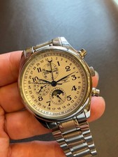 Longines Master Collection Chronograph Moon Phase Automatic Watch Used 2