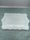 Vintage 9 Inch Rectangle Milk Glass Vanity Tray Jewelry Dish Home Candle Dish