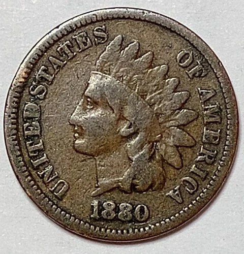 Indian Head Penny Lot of "1" VERY NICE 1880 GOOD OR BETTER°$ FREE SHIPPING $#960