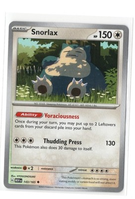 Snorlax 143/165 SV: Scarlet & Violet 151 NM Pokemon TCG