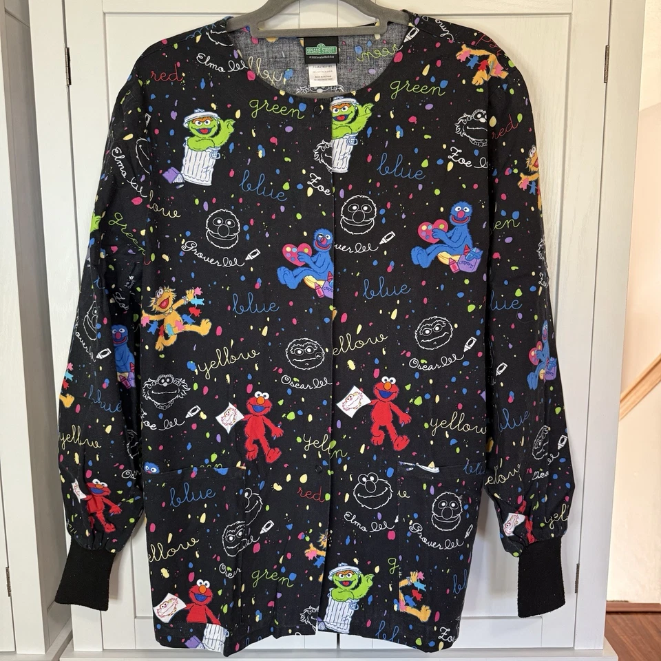 Jaqueta esfoliante rua gergelim média preta estampa colorida Elmo Grover Oscar Y2K - Imagem 2 de 4