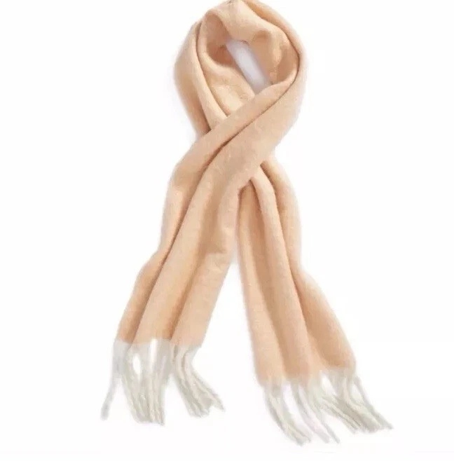 NEW Free People Kensington Herringbone Sherbet 🍊 Brushed Fringed Scarf Z400-3 - Image 2 of 4