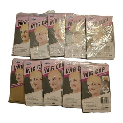 10 PACK Dream Deluxe Wig Cap Natural Each 2 Piece Per Unit 