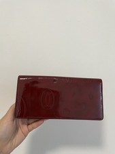 Cartier Happy Birthday Patent Leather Red Long Wallet