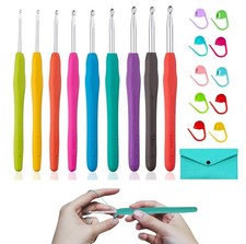 Ergonomic Crochet Hooks Set 9 Sizes With Case 2.0mm-6.0mm Knitting Tools