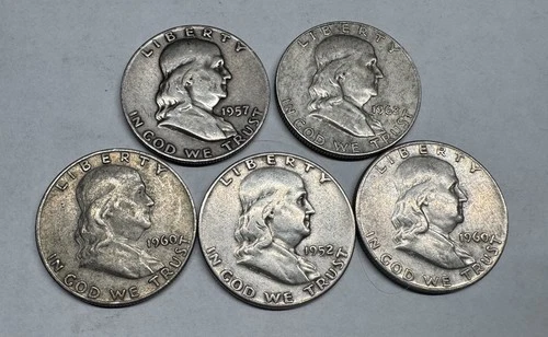 Lot # 1312 - Franklin Half Dollar - 90% Silver - 2.50 Face - Unknown Grade