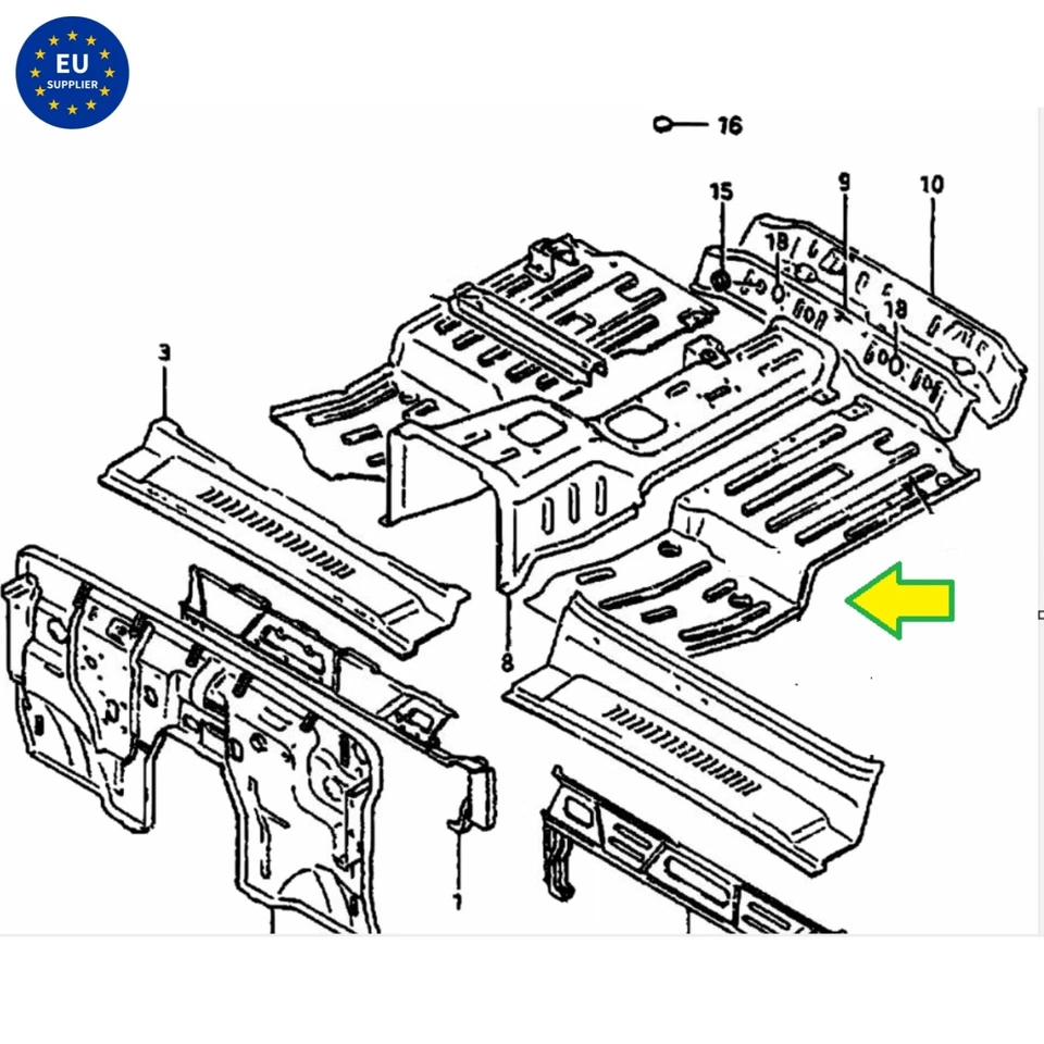 Suzuki Samurai SJ410 413 Plancher Avant Côté Gauche 61500-80260 Stock En Europe - Photo 4/4