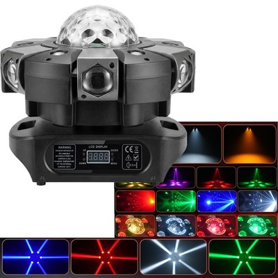 120W LED 6Arm Moving Head Light Laser Disco Party Light White&Warm Light Beam