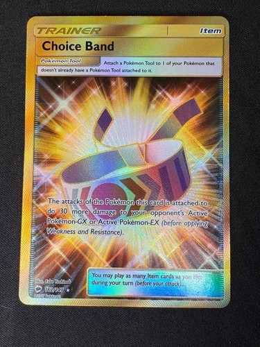 Choice Band 162/147 Secret Rare Burning Shadows Pokemon Holo Near Mint