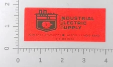 Vintage IES Industrial Electric Supply Alton Illinois Advertising Sticker Decal