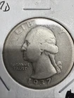 1937-D Fine Washington Quarter Actual Coin Great Addition To Your Collection