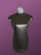 Vintage Silver/Metallic Mock Neck Disco Party Top, 90  s