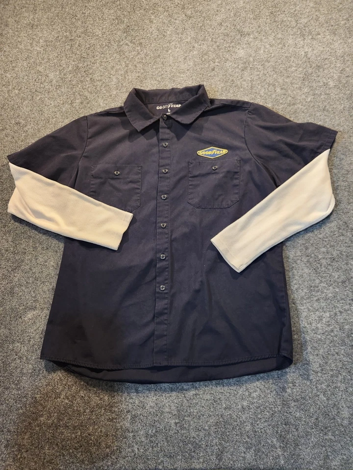 Camisa de Trabajo GOODYEAR Mecánica Hombre Grande Azul Marino Térmica Manga Larga Garaje Foto 2 de 4