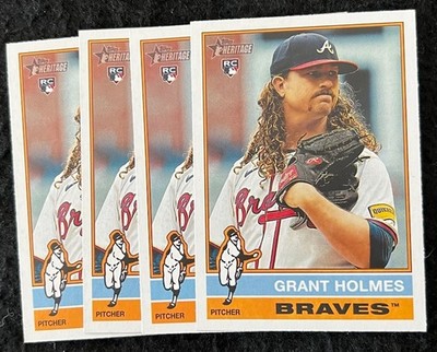 2025 Topps Heritage #22 - Grant Holmes - RC  - Braves - Lot Of 4 - NM/M