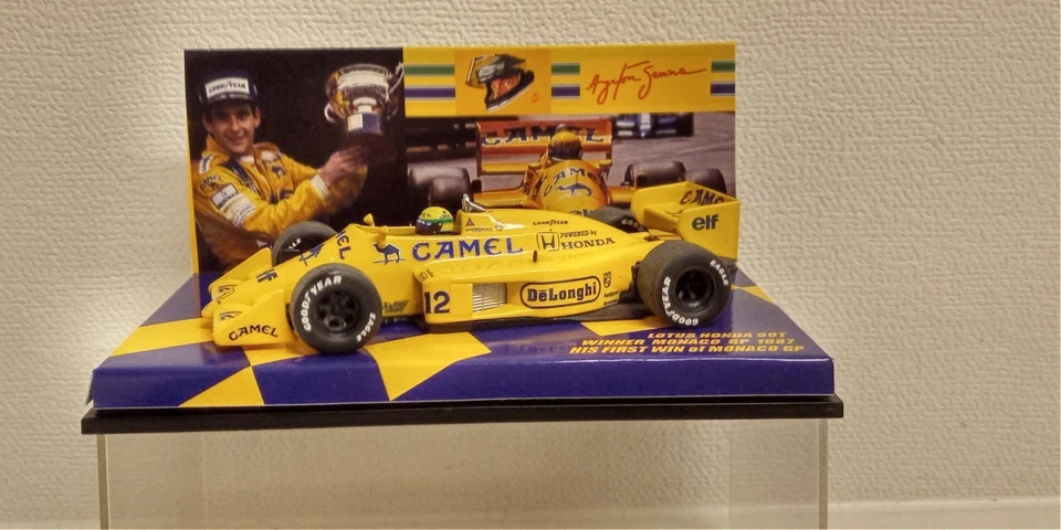 SENNA RACING COLLECTION 1:43 MINICHAMPS LOTUS HONDA 99T 1987 WINNER MONACO GP - Immagine 2 di 4