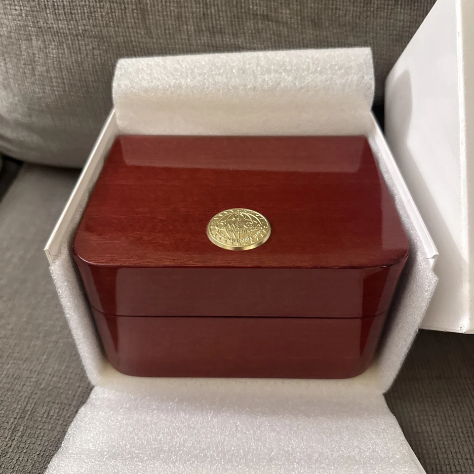 Original Omega Inner & Outer Wooden Watch Box Manual booklet Card Holder - Image 2 of 4