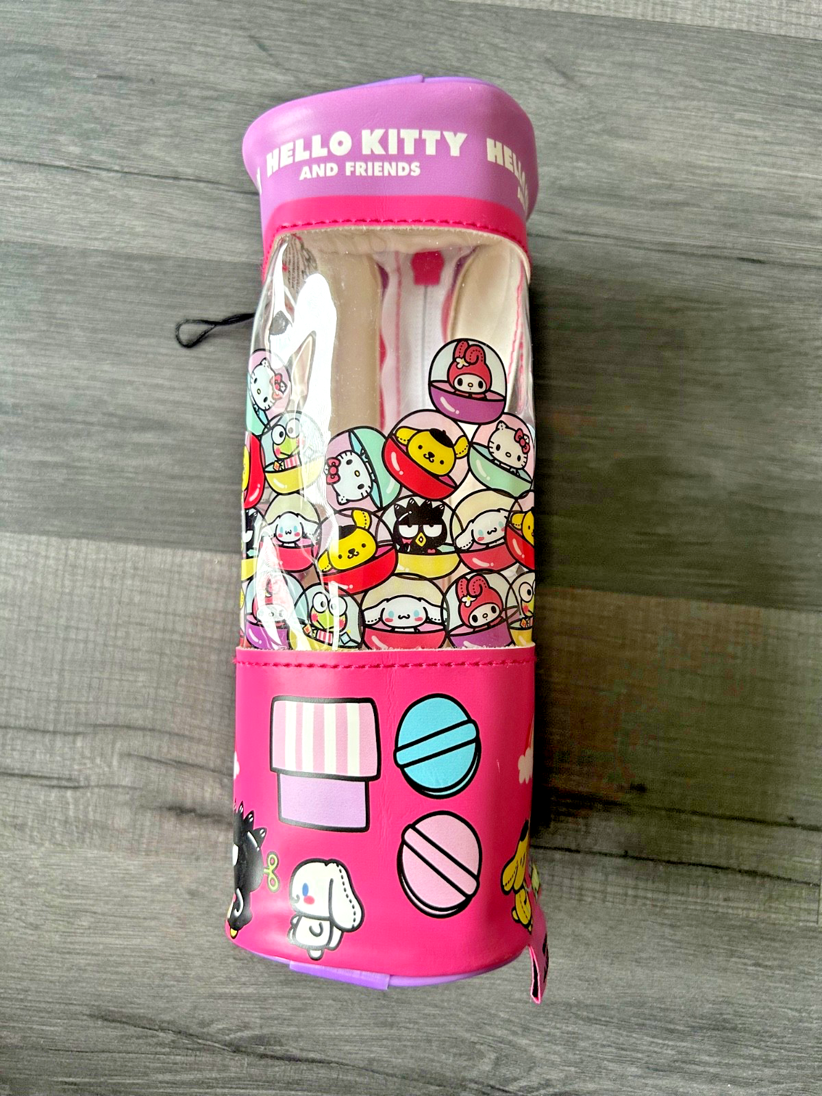 Hello Kitty and Friends Sanrio Barrel Pencil Case Official Merchandise Pink