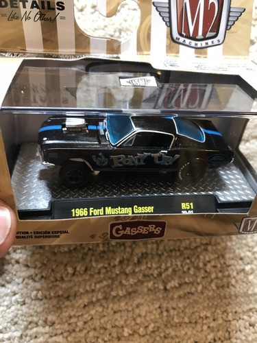 2020 M2 MACHINES GASSER Series "Pony Up" FORD MUSTANG Black 1966 1/6880 R51 - Picture 11 of 11