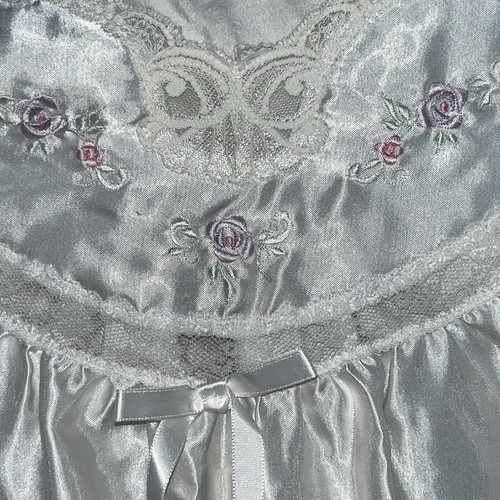 Barbizon Nightgown Cream Ivory Lace Embroidered Long Sleeve Vintage Size S - Picture 7 of 17