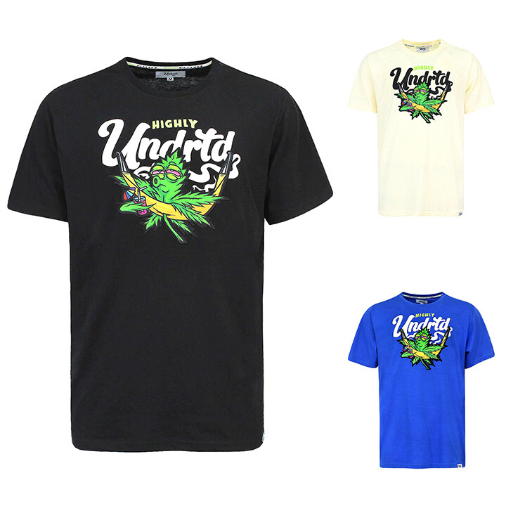 UpDRIFT×MAGIC NUMBER　T-SHIRTS3 UNDRTD Men's Casual Magic Leaf Puff Print Graphic T-Shirt