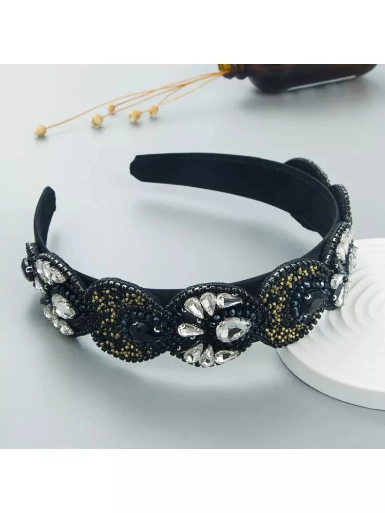 Cerchietto Hippie Bohémien Con Strass - Accessorio Per Capelli Donna - Fascia Copricapo Carnevale HB000808 - 3