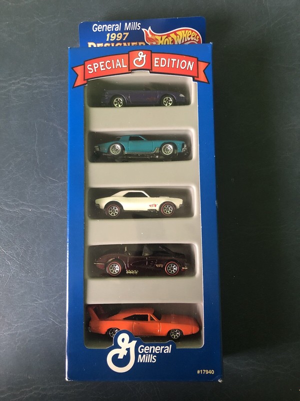 1997 Hot Wheels General Mills 5 Car Pack DESIGNER COLLECTION 17940 NIB~Our# RB14
