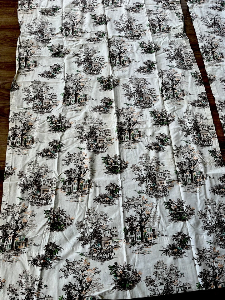 Vintage Paneles Cortinas Cortinas Caballo Victoriano De Colección Buggy A50 Casa de Campo Antigua Moda Foto 4 de 4