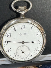 ZENITH POCKET WATCH GRAND PRIX PARIS 1900 OPEN WORK SECONDS STERLING 48MM SWISS