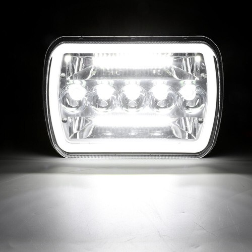 For Jeep Cherokee XJ 1984-2001 Pair 5x7 7x6 LED Headlights Sealed High/Low Beam - Picture 11 of 12