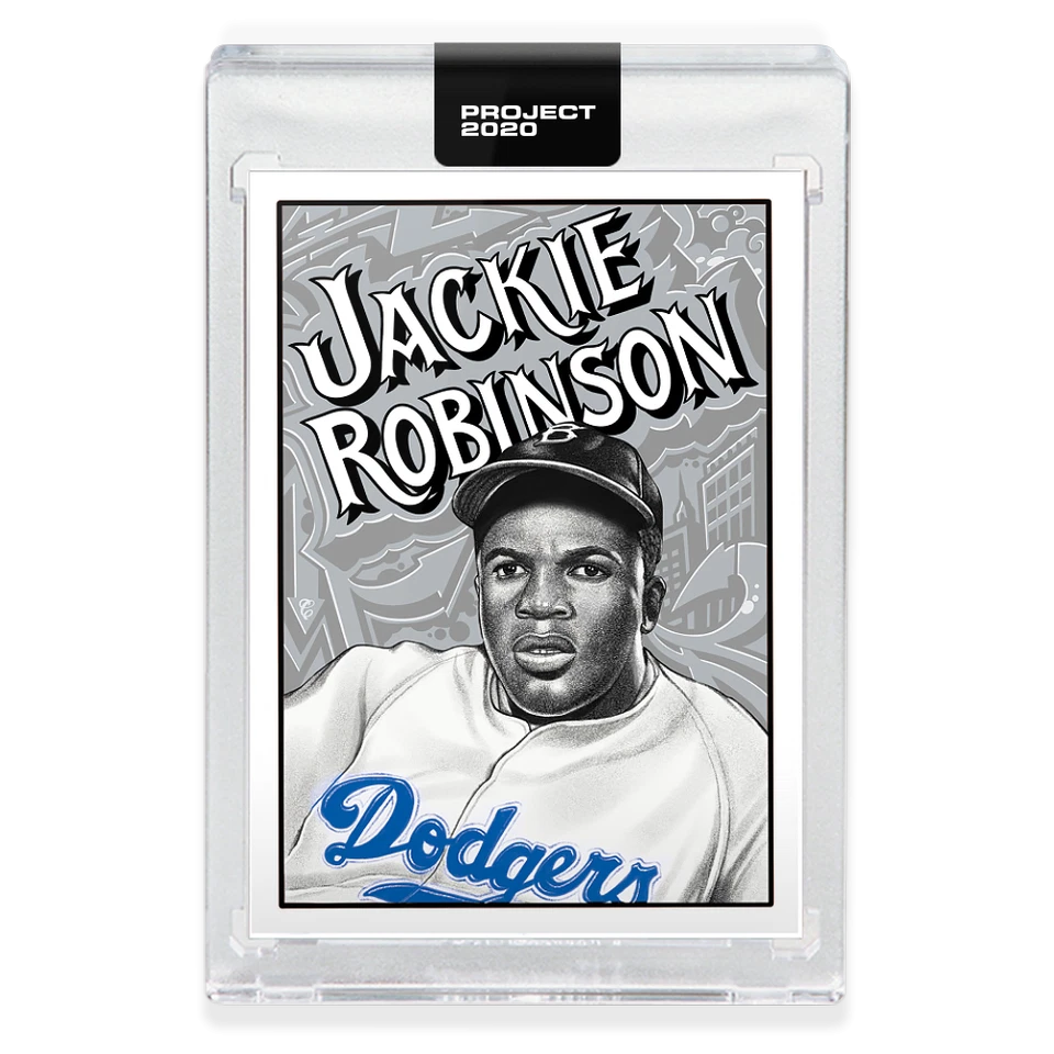 Topps PROJECT 2020 2 Card Bundle #79 Jackie Robinson Willie Mays Brooklyn Dodger - Image 2 of 4