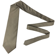 Lauren Ralph Lauren TieMen's Beige Geometric Print Silk Necktie Handmade In USA