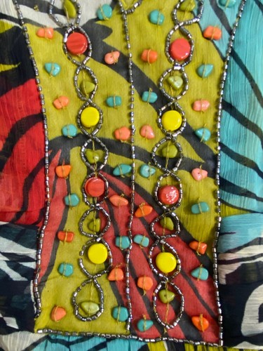 Stunning Colourful Beaded Chiffon Blouse Top Women’s Size 12-14 - Picture 12 of 12