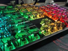 132 Key Keycaps Set CBSA PC Crystal Clear Transparent for MX Mechanical Keyboard