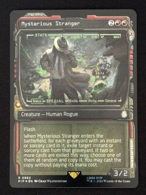 1x MTG Mysterious Stranger (Showcase) (Surge Foil) - Fallout (PIP) #862 - Magic