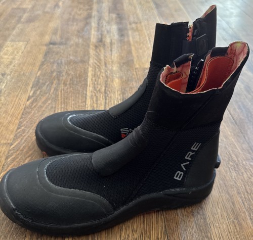 BARE 5mm Omni Red Ultrawarmth Boots Black - Size 09 - Drysuit Boots~New