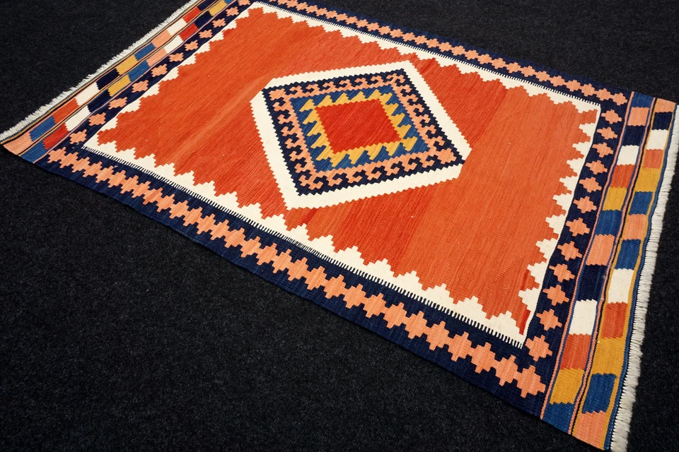 Orient Teppich Kelim 135 x 88 cm Kilim Schiraz Perserteppich Handgewebt Shiraz - Bild 2 von 4