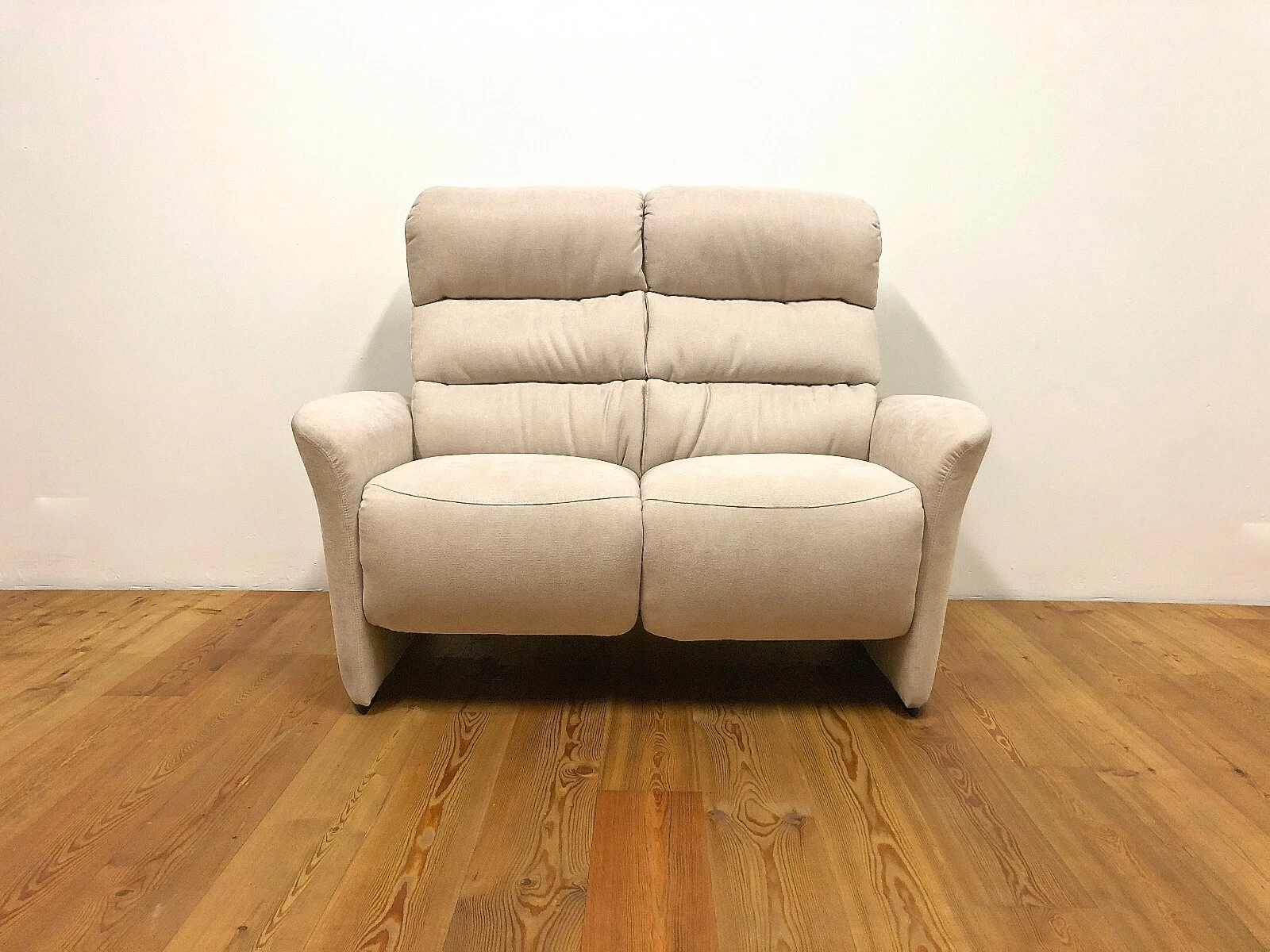 Hjort Knudsen Sofa 2 Seater Fabric Velvet Function Couch Beige Danish Design New